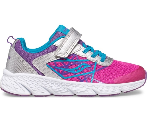 Tenis Saucony Wind A/C Niños Zapatillas Fuchsia / Moradas / Teal México MX-503-SX